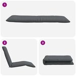 vidaXL Chaise longue pliante anthracite 175x54x8 5 cm tissu oxford