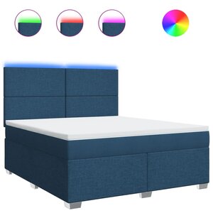 vidaXL Sommier à lattes de lit avec matelas Bleu 180x200 cm Tissu