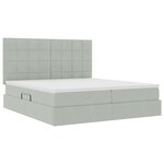 vidaXL Lit de Rangement avec matelas Gris clair 200 x 200 cm Velours