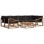vidaXL Ensemble de canapés d'extérieur 7 pc Naturel et Noir