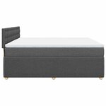 vidaXL Sommier à lattes de lit avec matelas Gris foncé 180x200cm Tissu