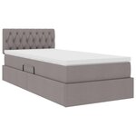 vidaXL Lit avec rangement et LED avec matelas Taupe 90 x 200 cm tissu