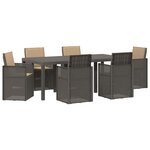 vidaXL Ensemble de salle à manger pour jardin avec coussin 7 Pièces PP