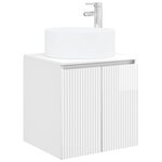 vidaXL Meuble de lavabo mural Blanc brillant 49 5 x 44 5 x 65 5 cm