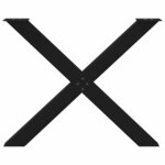 vidaXL Pieds de table à manger en forme de X  2 pièces  noir  90 x (72-73) cm  acier