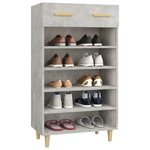 vidaXL Armoire à chaussures Gris béton 60x35x105 cm Bois d'ingénierie