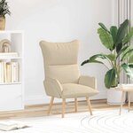 vidaXL Fauteuil relaxant Crème 69 x 74 x 93 cm tissu