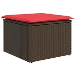 vidaXL Ensemble de canapé de jardin avec coussin 8 Pièces Marron et rouge