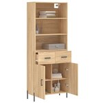 vidaXL Buffet haut Chêne sonoma 69 5x34x180 cm Bois d'ingénierie