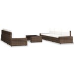vidaXL Salon de jardin 7 Pièces Résine tressée Marron