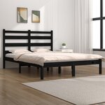 vidaXL Cadre de lit sans matelas noir bois massif 200x200 cm
