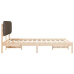 vidaXL Cadre de lit avec tête de lit rembourrée Taupe 135 x 190 cm