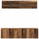 vidaXL Unites TV Montage mural 6 Pièces Bois ancien Bois d'ingénierie