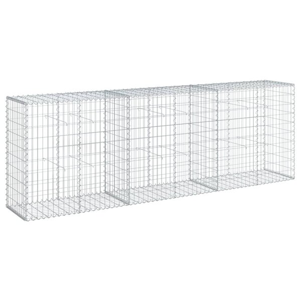 vidaXL Panier gabion avec couvercle 300x50x100 cm fer galvanisé