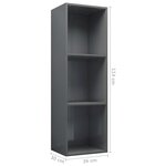vidaXL Bibliothèque/Meuble TV Gris brillant Bois d’ingénierie