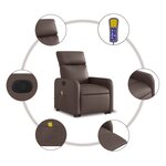 vidaXL Fauteuil inclinable de massage Marron Similicuir