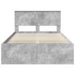 vidaXL Cadre de lit avec tête de lit Béton 120 x 190 cm Pin massif