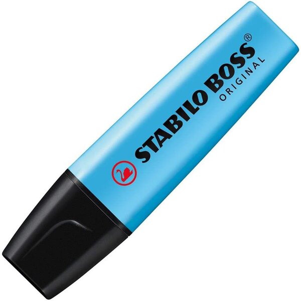 Surligneur BOSS ORIGINAL Rechargeable Pointe Biseautée 2-5 mm - Bleu x 10 STABILO