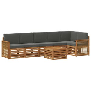 vidaXL Ensemble de canapé d'angle 6 Pièces Naturel et Anthracite