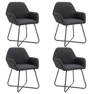 vidaXL Chaises à manger lot de 4 noir tissu