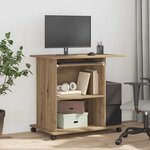 vidaXL Bureau d'ordinateur chêne artisanal 80x50x75 cm bois ingénierie
