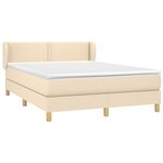 vidaXL Sommier à lattes de lit avec matelas Crème 140x190 cm Tissu