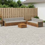 vidaXL Ensemble de canapés d'extérieur 8 pc Naturel et gris clair