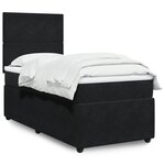 vidaXL Sommier à lattes de lit avec matelas Noir 90x200 cm Velours