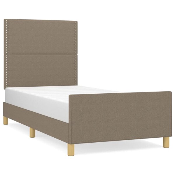 vidaXL Cadre de lit avec tête de lit Taupe 100x200 cm Tissu