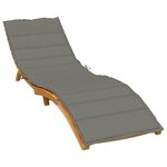 vidaXL Coussin de chaise longue gris foncé mélangé 200x70x4 cm tissu