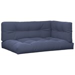 vidaXL Coussins palette lot de 3 tissu bleu marine