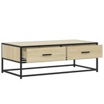 vidaXL Table basse chêne sonoma 100x50x35cm bois d'ingénierie et métal