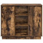 vidaXL Buffet avec LED Chêne fumé 90x32x75 cm Bois aggloméré
