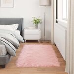 vidaXL Tapis en fausse Tafalla Rose 80 x 150 cm Polyester