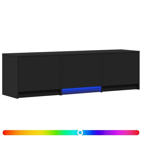 vidaXL Meuble TV avec LED Noir 140 x 34 x 40 cm Bois d’ingénierie