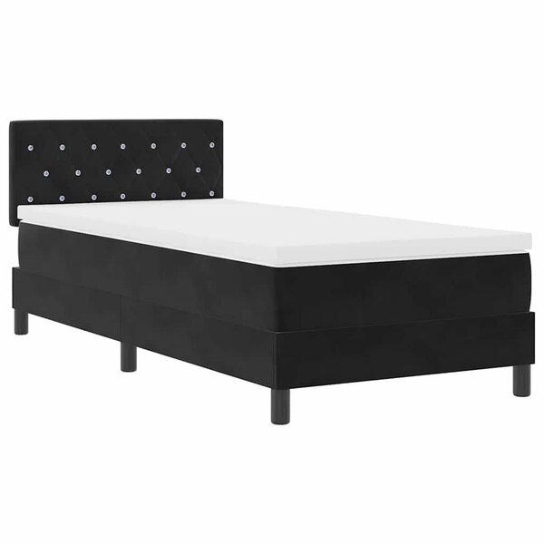 Lit à ressort vidaXL avec matelas et LED Noir 100x200 cm Velours