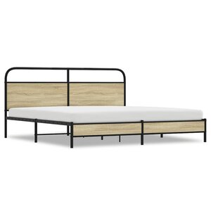 vidaXL Cadre de lit en métal sans matelas chêne sonoma 200x200 cm