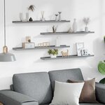 vidaXL Étagères murales 4 Pièces Gris 80x9x3 cm