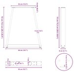 vidaXL Pieds de table à manger en V 2 pièces Noir 50x(72-73 3) cm Acier