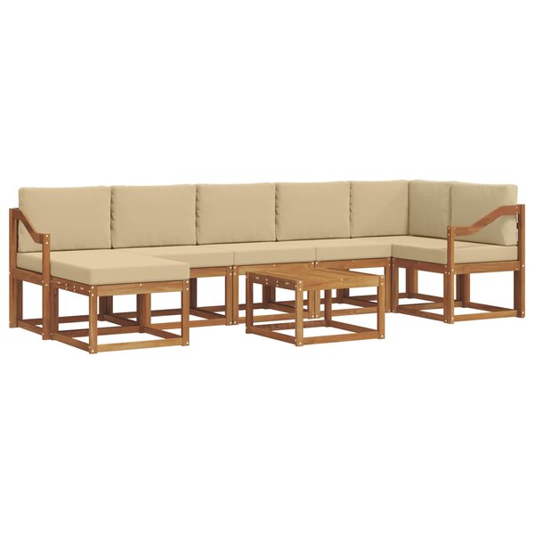 vidaXL Ensemble de canapés d'extérieur 8 Pièces Naturel et Beige