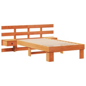 vidaXL Cadre de lit Marron cire 80 x 200 cm Bois massif en pin