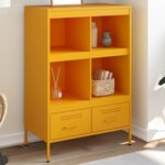 vidaXL Buffet haut jaune moutarde 68x39x101 5 cm acier