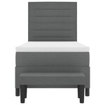 vidaXL Lit avec Sommier avec Matelas & Banc Gris Foncé 90x190 cm Tissu