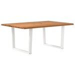 vidaXL Table à manger avec bord naturel 180x100x74cm bois massif chêne