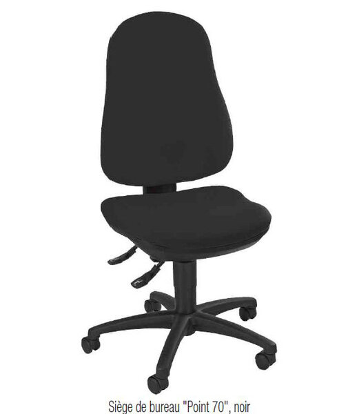 Siège de bureau Point 70 Tissu Noir TOPSTAR