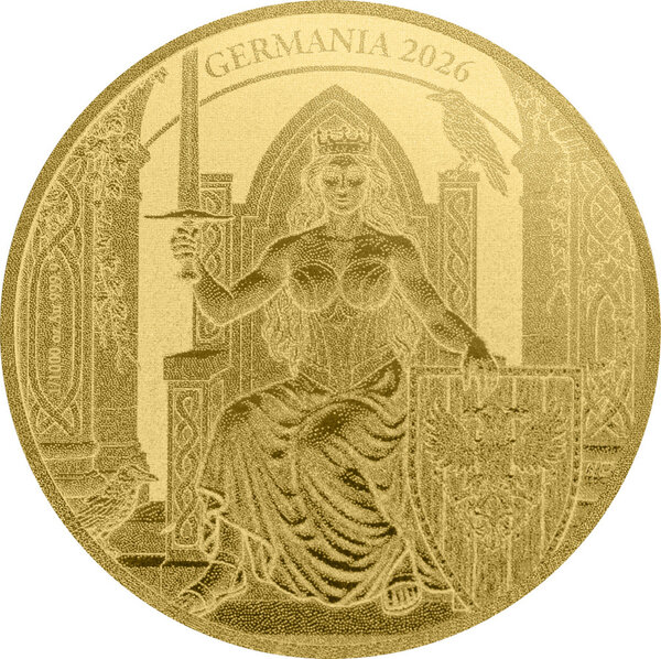 Monnaie GERMANIA Queen on the Throne 1/1000 Oz Or 1 Mark Germania 2026
