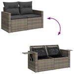 vidaXL Salon de jardin 4 Pièces avec coussins gris résine tressée
