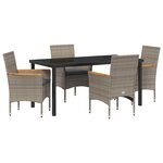 vidaXL Ensemble de salle à manger pour jardin 5 Pièces Gris Poly rotin
