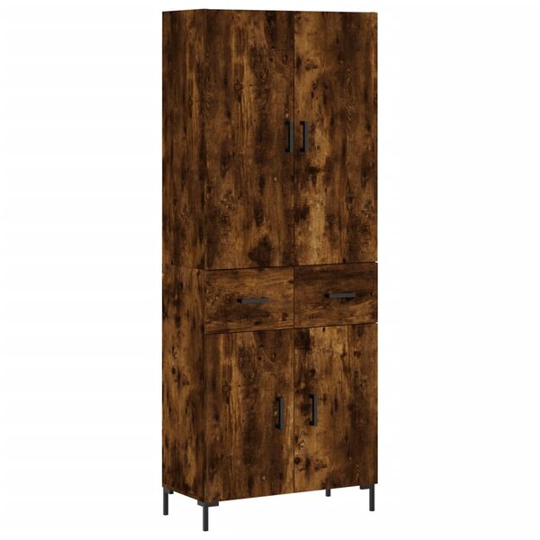 vidaXL Buffet haut Chêne fumé 69 5x34x180 cm Bois d'ingénierie