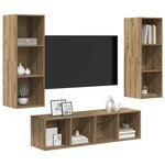 vidaXL Ensemble meuble TV 3 Pièces Chêne artisanal Bois d'ingénierie